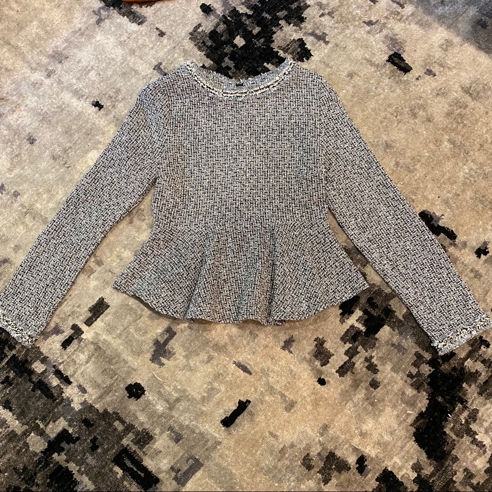 SHEIN Tweed Peplum Top - Picture 1 of 6